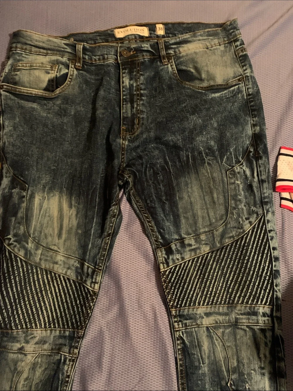 Mens denim distressed jeans